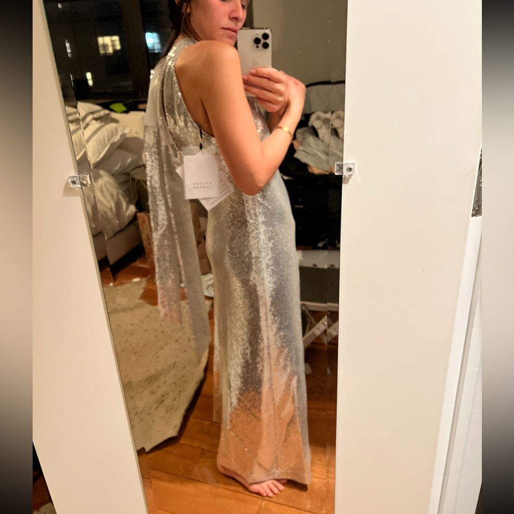 Galvan sequin halter neck gown